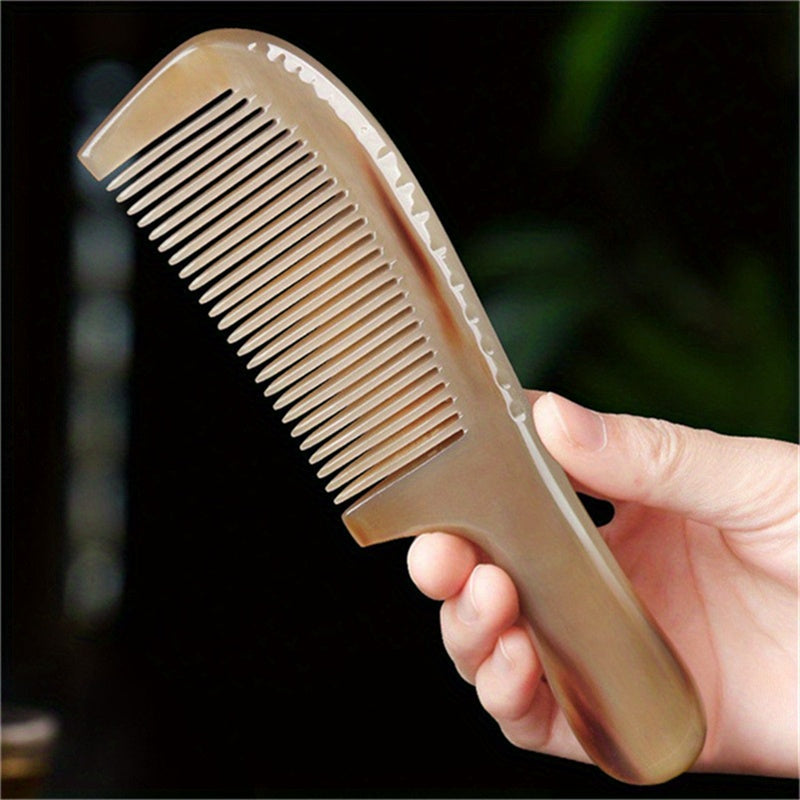 Premium Ox Horn Massage Brush - Scalp-Soothing Meridian Therapy for All Hair Types