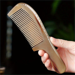 Premium Ox Horn Massage Brush - Scalp-Soothing Meridian Therapy for All Hair Types