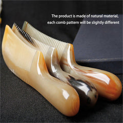 Premium Ox Horn Massage Brush - Scalp-Soothing Meridian Therapy for All Hair Types