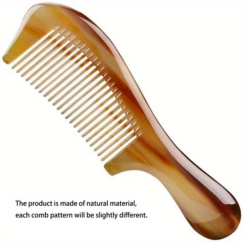 Premium Ox Horn Massage Brush - Scalp-Soothing Meridian Therapy for All Hair Types