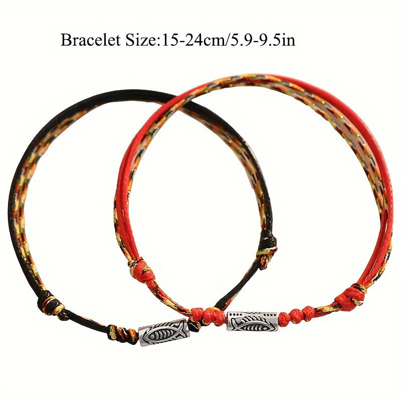 Red & Black Knots Lucky Charm Bracelets - Bohemian Couple Gifts for Mind-Body-Spirit Balance