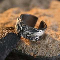 God's Hand" Vintage Art Men's Ring - Spiritual Protection & Grounding Energy Jewelry