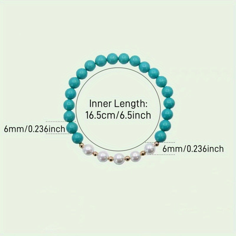 Simple Elegant Turquoise Pearl Bracelet - Natural Energy for Daily Wear & Gift Giving