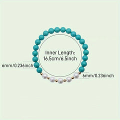 Simple Elegant Turquoise Pearl Bracelet - Natural Energy for Daily Wear & Gift Giving