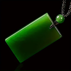 Green Natural Stone Pendant Necklace: Bohemian Retro Unisex Jewelry for Energy Balance & Protection