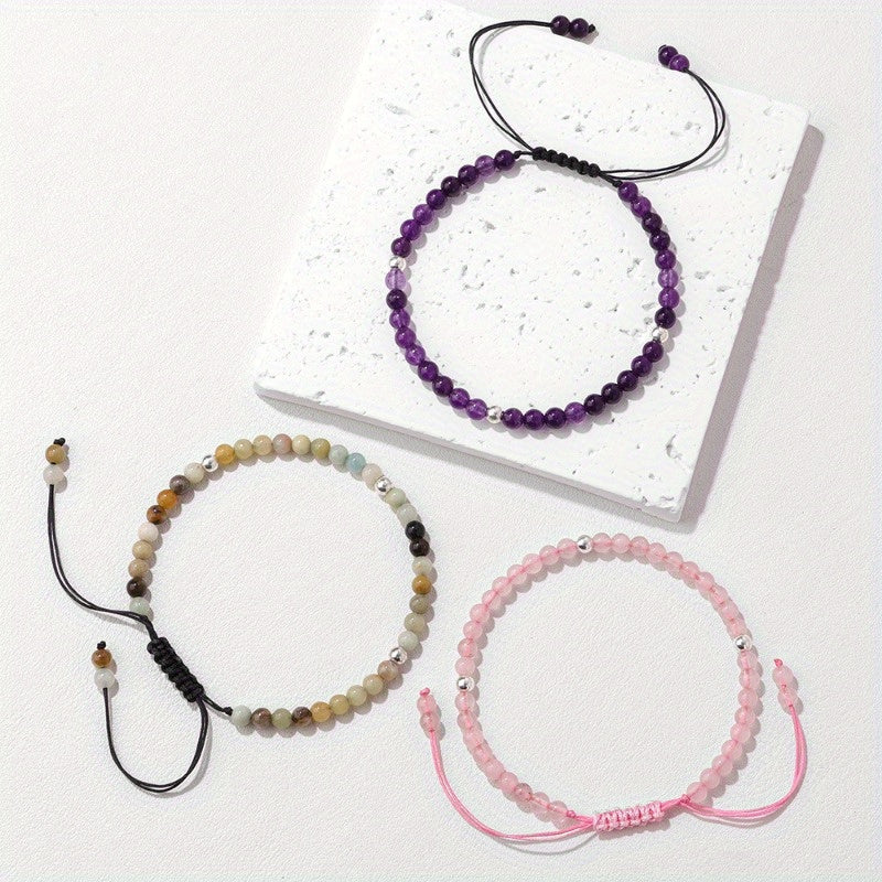 Amethyst Rose Quartz Bracelet - Elegant Hand Accessory for Energy Healing