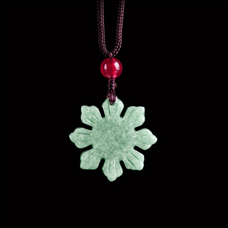 Elegant Sunflower Pendant Necklace – Natural Stone with Braided Rope for Harmony & Protection