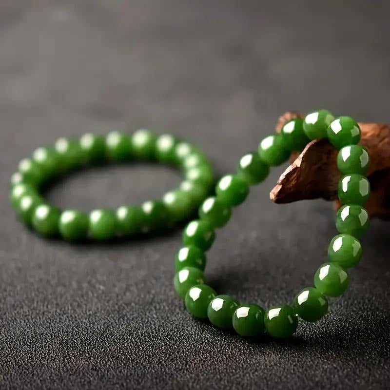 Elegant Green Beaded Bracelet - Natural Stone Energy for Harmony & Protection