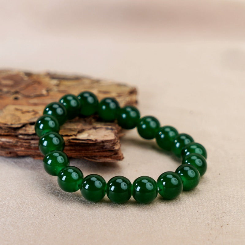 Elegant Green Beaded Bracelet - Natural Stone Energy for Harmony & Protection