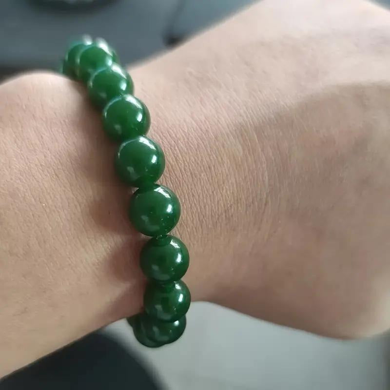 Elegant Green Beaded Bracelet - Natural Stone Energy for Harmony & Protection