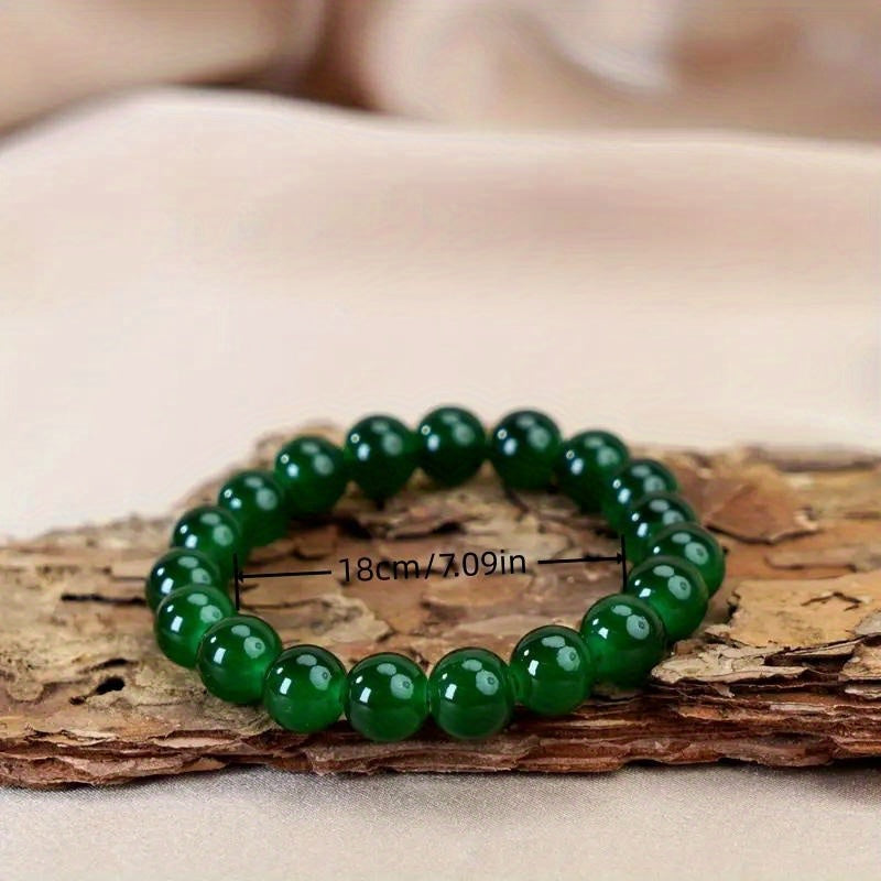 Elegant Green Beaded Bracelet - Natural Stone Energy for Harmony & Protection