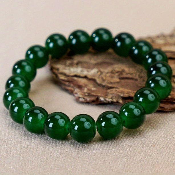 Elegant Green Beaded Bracelet - Natural Stone Energy for Harmony & Protection