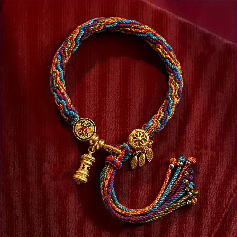 Bohemian Colorful Braided Charm Bracelet — Spiritual Harmony & Positive Energy Talisman