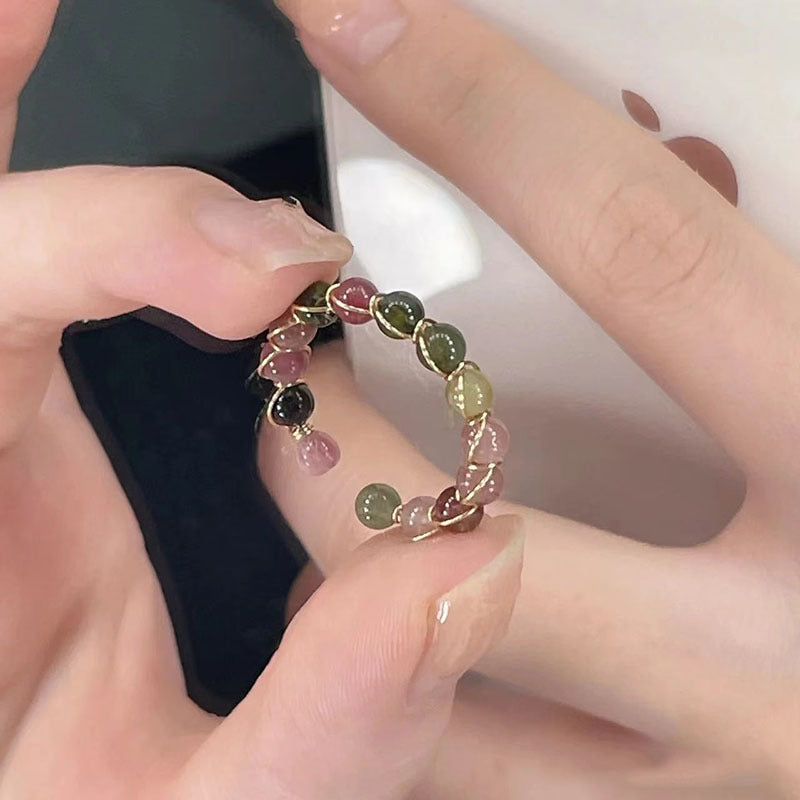 Handcrafted 7 Chakra Crystal Bead Ring - Bohemian Style for Meditation & Spiritual Gifts
