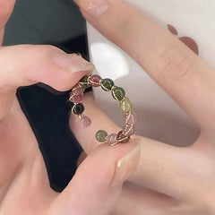 Handcrafted 7 Chakra Crystal Bead Ring - Bohemian Style for Meditation & Spiritual Gifts