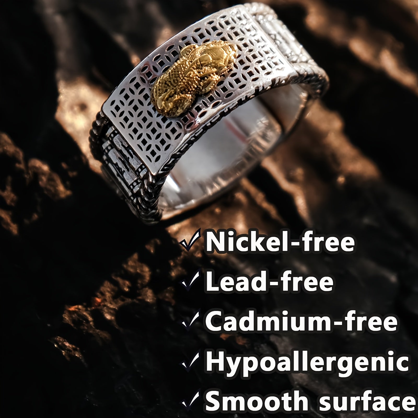 Feng Shui Pixiu Mantra Ring - Enhance Wealth & Protection with 925 Sterling Silver