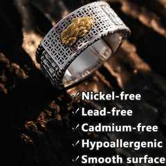 Feng Shui Pixiu Mantra Ring - Enhance Wealth & Protection with 925 Sterling Silver