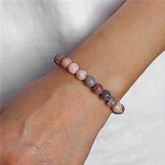 3pcs Pink Zebra Jasper Bracelet Set - Confident Elegance & Natural Energy