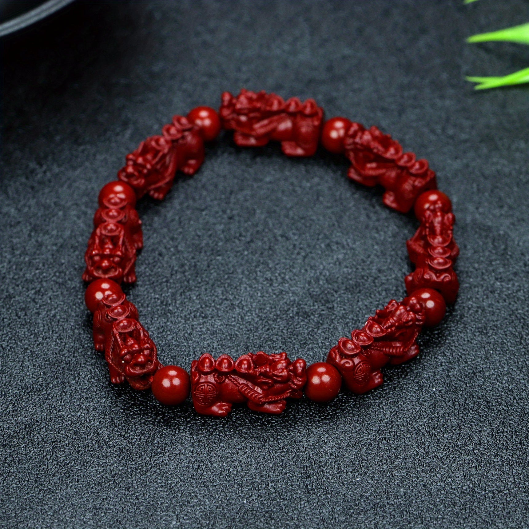 Elegant Cinnabar Dragon Bracelet - Red Energy for Wealth & Protection | Spiritual Harmony Jewelry