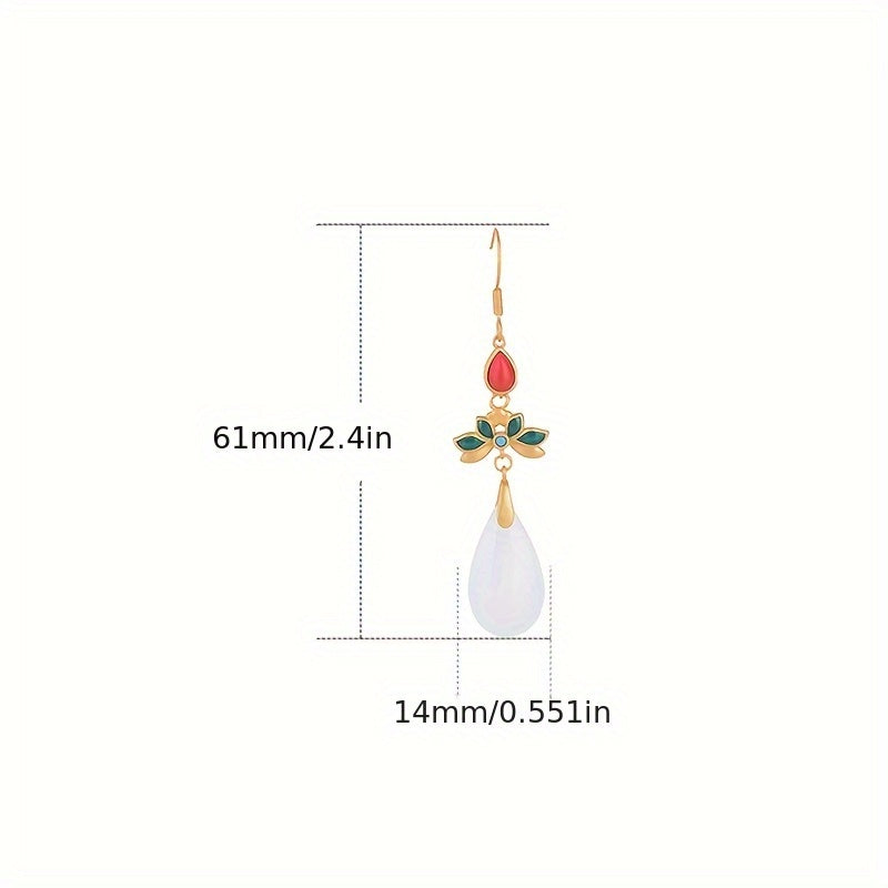 Elegant Teardrop Jade Earrings - Harmonious Energy for Daily & Special Occasions