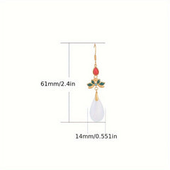 Elegant Teardrop Jade Earrings - Harmonious Energy for Daily & Special Occasions