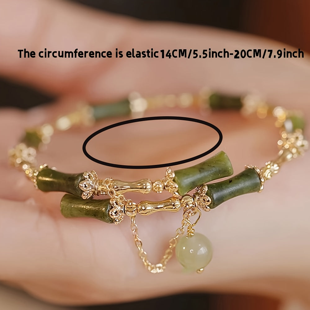 Traditional Chinese Bamboo Bellflower Bracelet — Harmony & Growth Enhancing Vintage Jewelry