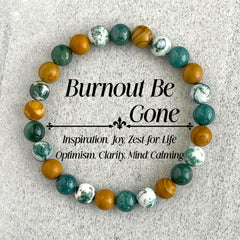 1pc Laziness Vanishing Bracelet - Moss Agate & Wooden Beads for Soul Soothing & Handmade Gift