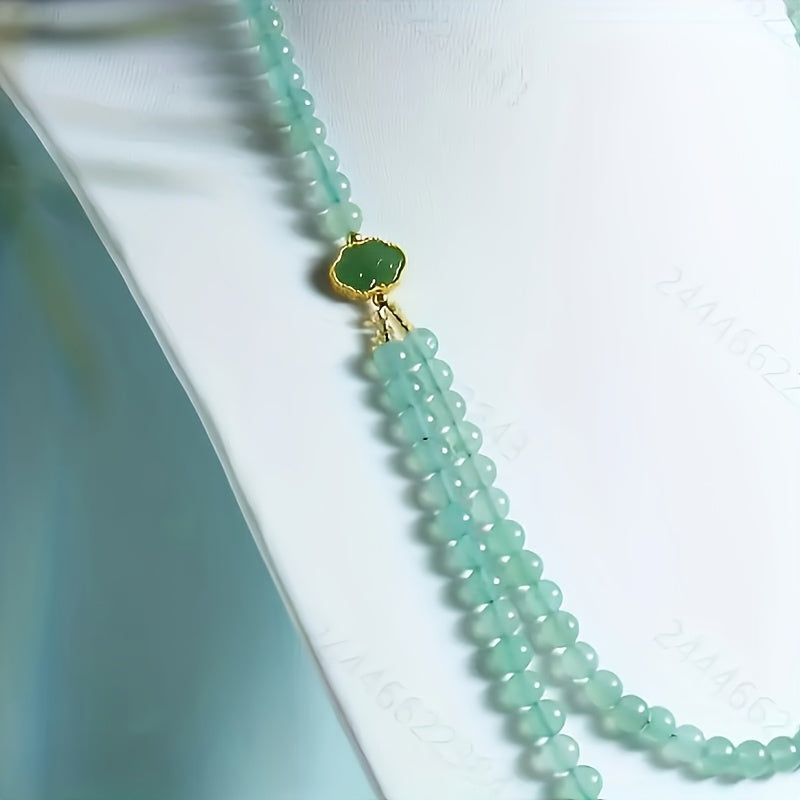 Natural Stone Long Necklace for Holidays - Coordinating Unisex Design for Anniversary Gifts & Spiritual Harmony