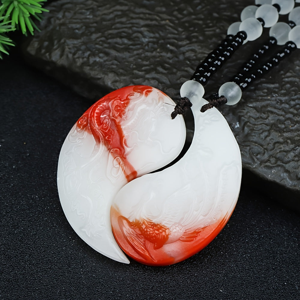 Natural Stone Dragon Phoenix Couples Necklaces for Love, Protection & Stylish Unity - Valentine's Day Gift