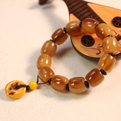 Men's Tibetan Yak Horn Prayer Bead Bracelet - Natural Stone Energy for Daily Wear & Festivals