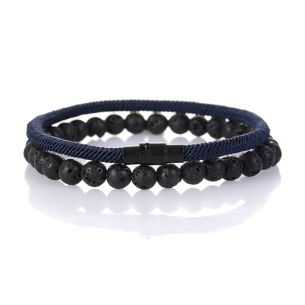 Minimalist Natural Stone Bracelet - Simple Elegance for Men's Style & Energy