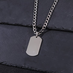 Men's Stainless Steel Military Necklace - Heavy-Duty Chain & Minimalist Pendant for Protection & Strength - Durable Everyday Jewelry for Dad, Husband, Boyfriend