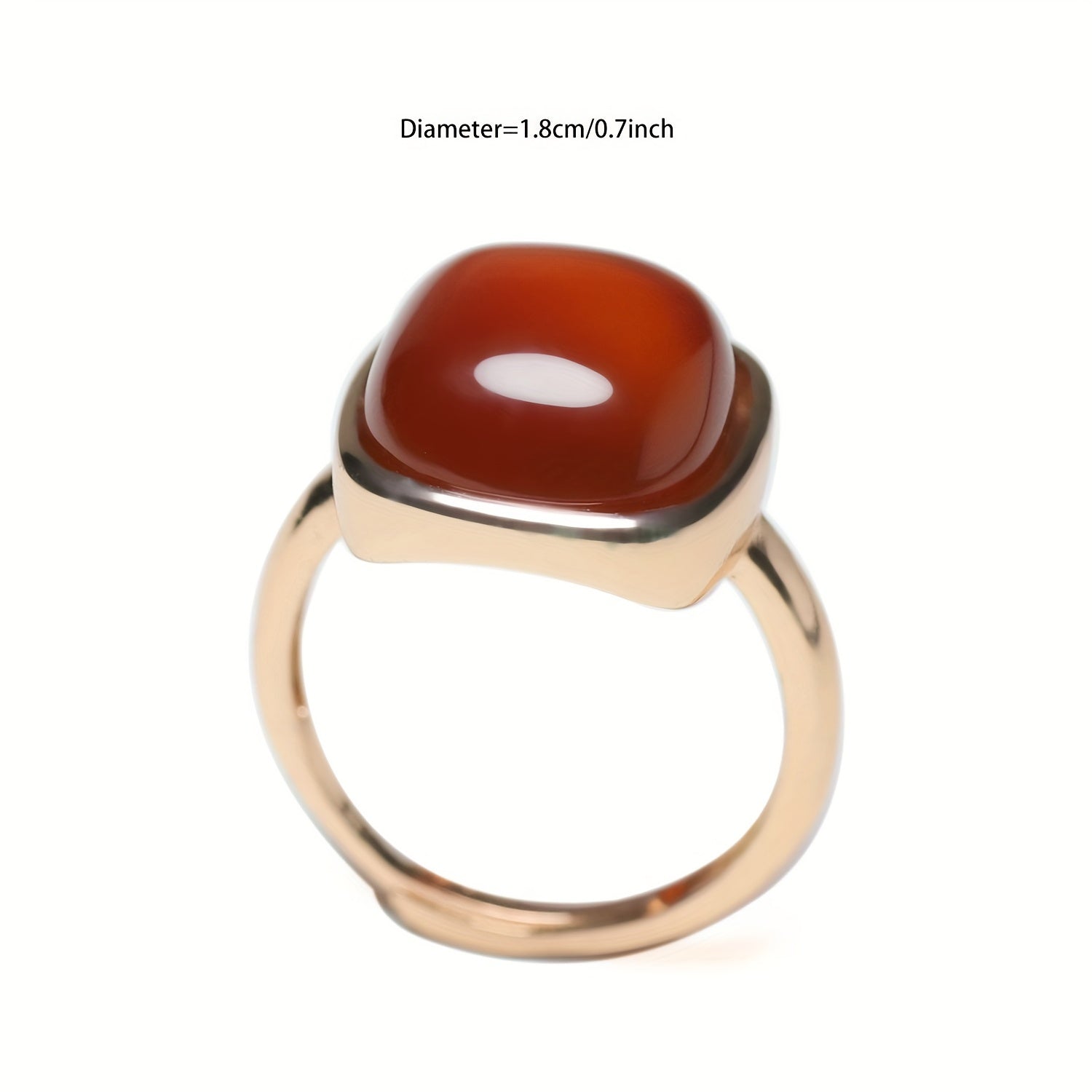 Square Natural Stone Inlay Couple Ring - Beach Party Energy for Men & Wome