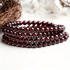 Natural Garnet Bead Bracelet for Energy Healing & Protection - Harmonize Mind Body Spirit