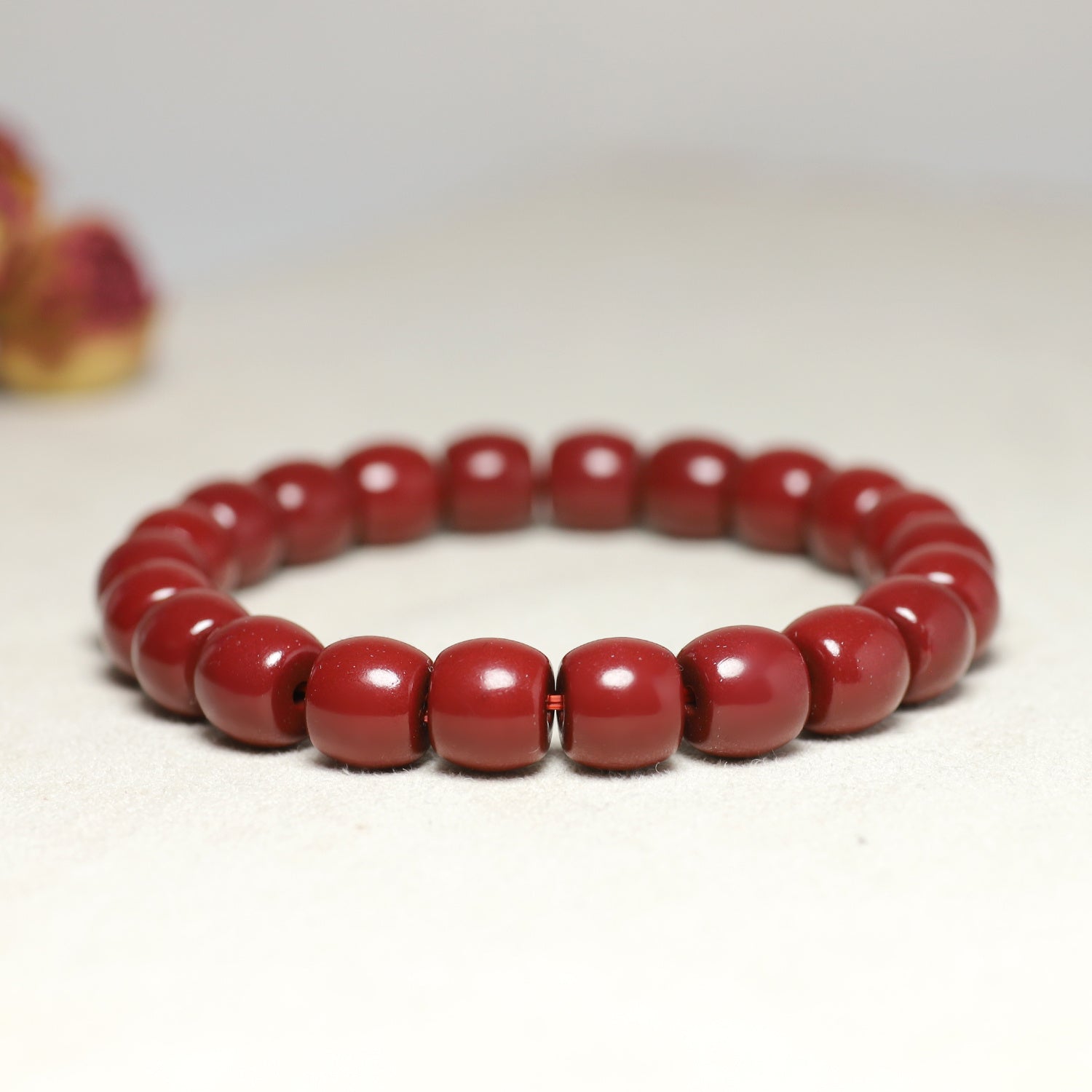 Cinnabar Bead Bracelet - Feng Shui Energy for Couples & Vacation Gifts
