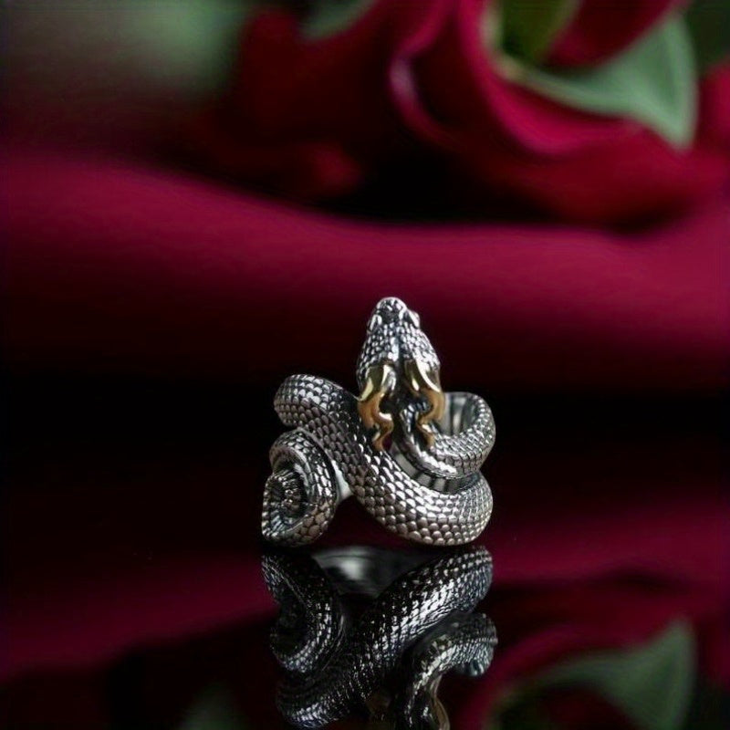 Vintage Snake Ring for Men & Women — Adjustable Gothic Serpent Ring with Energizing Power, Spiritual Harmony & Protection Amulet