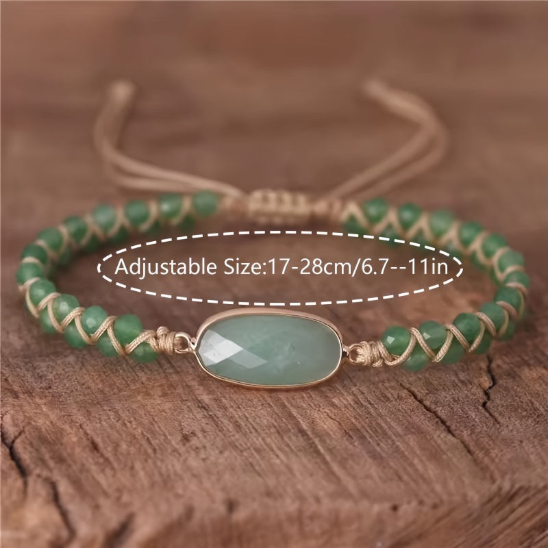 Boho-Chic Green Aventurine Beaded Bracelet - Harmony Energy & Natural Stone Charm
