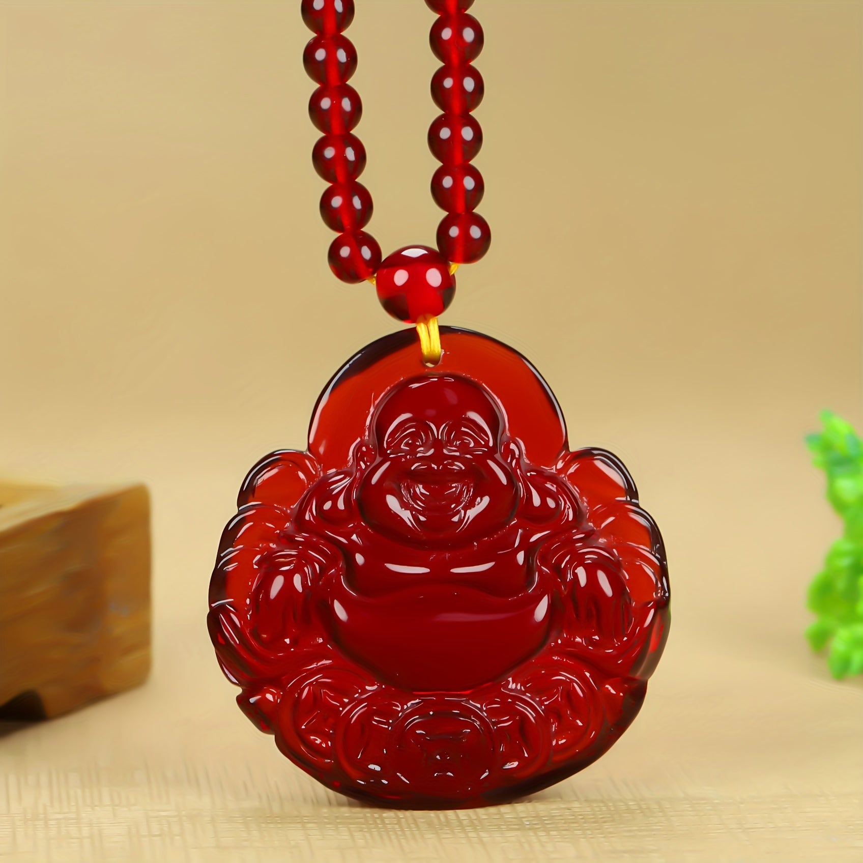 Smiling Character Resin Pendant Necklace - Harmonious Energy for Joy & Positivity