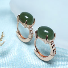 Natural Stone Earrings with Rose Gold Accents - Best Gifts for Parents & Friends with Spiritual Harmony