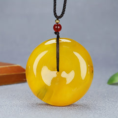 Elegant Bohemian Amber Pendant - Harmonious Energy for Creativity & Protection