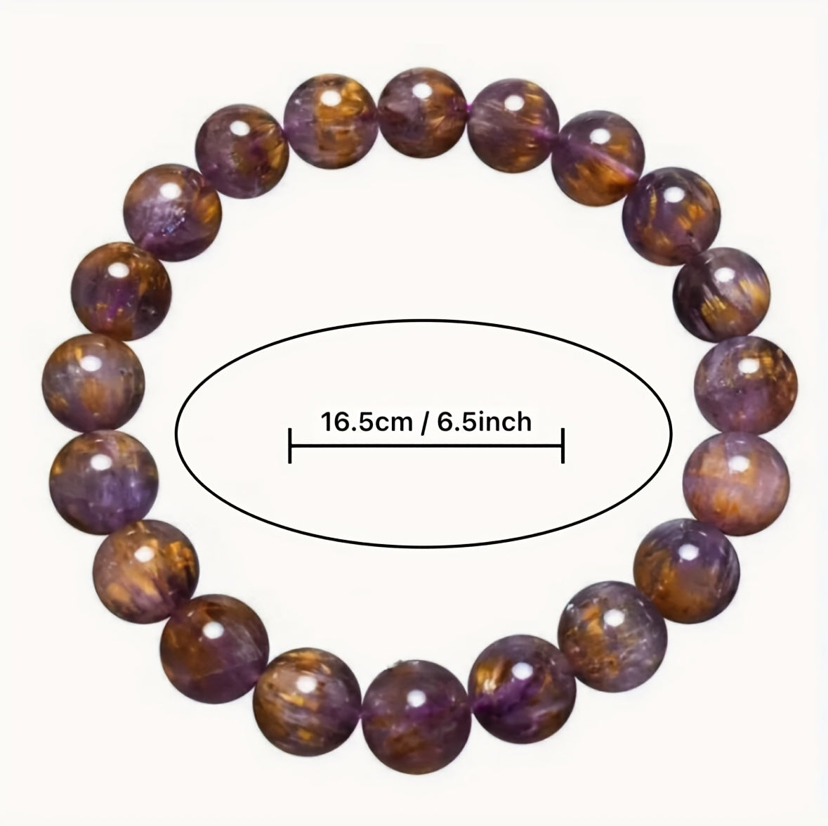Natural Crystal Titanium Halo Bracelet Golden Purple Beads Minimalist Luxury Energy Jewelry Daily Wear