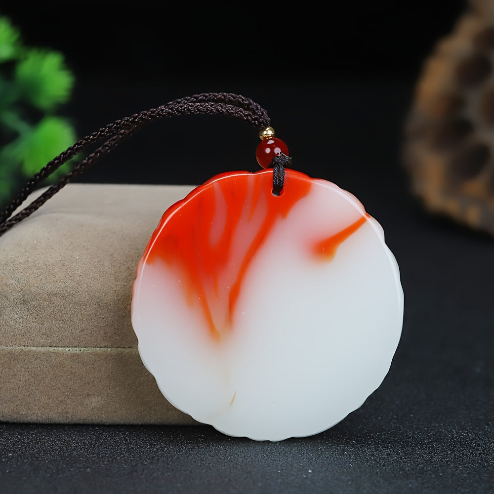 Dragon Phoenix Yin Yang Imitation Jade Pendant for Harmony, Prosperity & Spiritual Balance