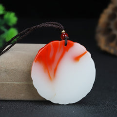 Dragon Phoenix Yin Yang Imitation Jade Pendant for Harmony, Prosperity & Spiritual Balance