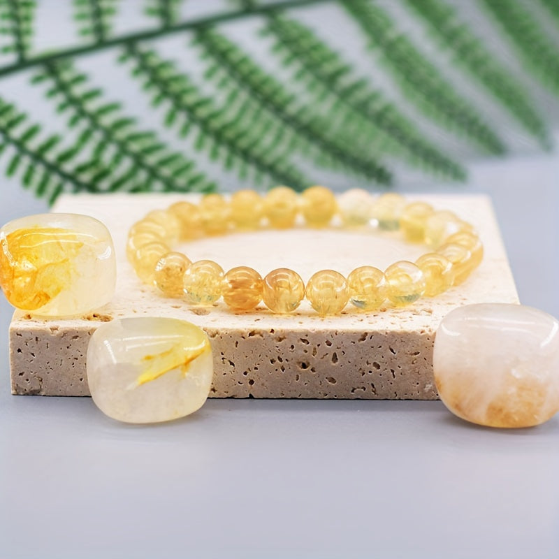 Elegant Watermelon Tea Stone Bracelet - Natural Stone Charm for Daily Wear & Blessing Gifts