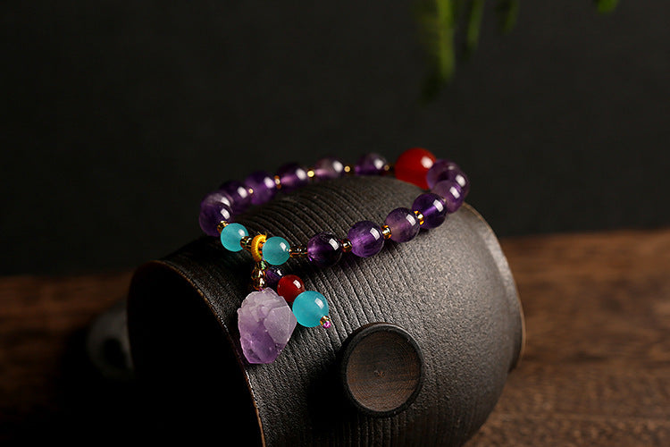 Natural Lavender Amethyst Spiritual Energy Healing Bracelet Natural Lavender Amethyst Irregular Amethyst Bracelet