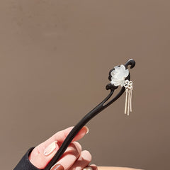 New Chinese Style Lotus Hairpin For Women - Ancient Wooden Disc Design with Hanfu Qipao Energy Flow for Mindful Adornment