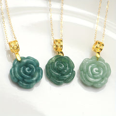 Elegant Silver Flower Necklace - Natural Harmony & Prosperity Energy