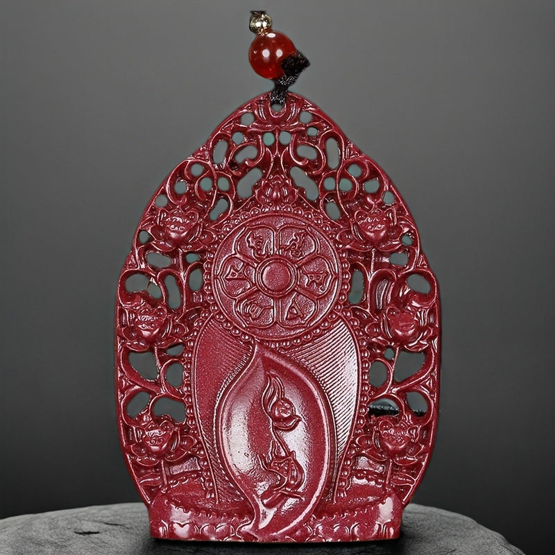 Protective Cinnabar Pendant for Grounding, Spiritual Strength & Good Fortune