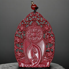 Protective Cinnabar Pendant for Grounding, Spiritual Strength & Good Fortune