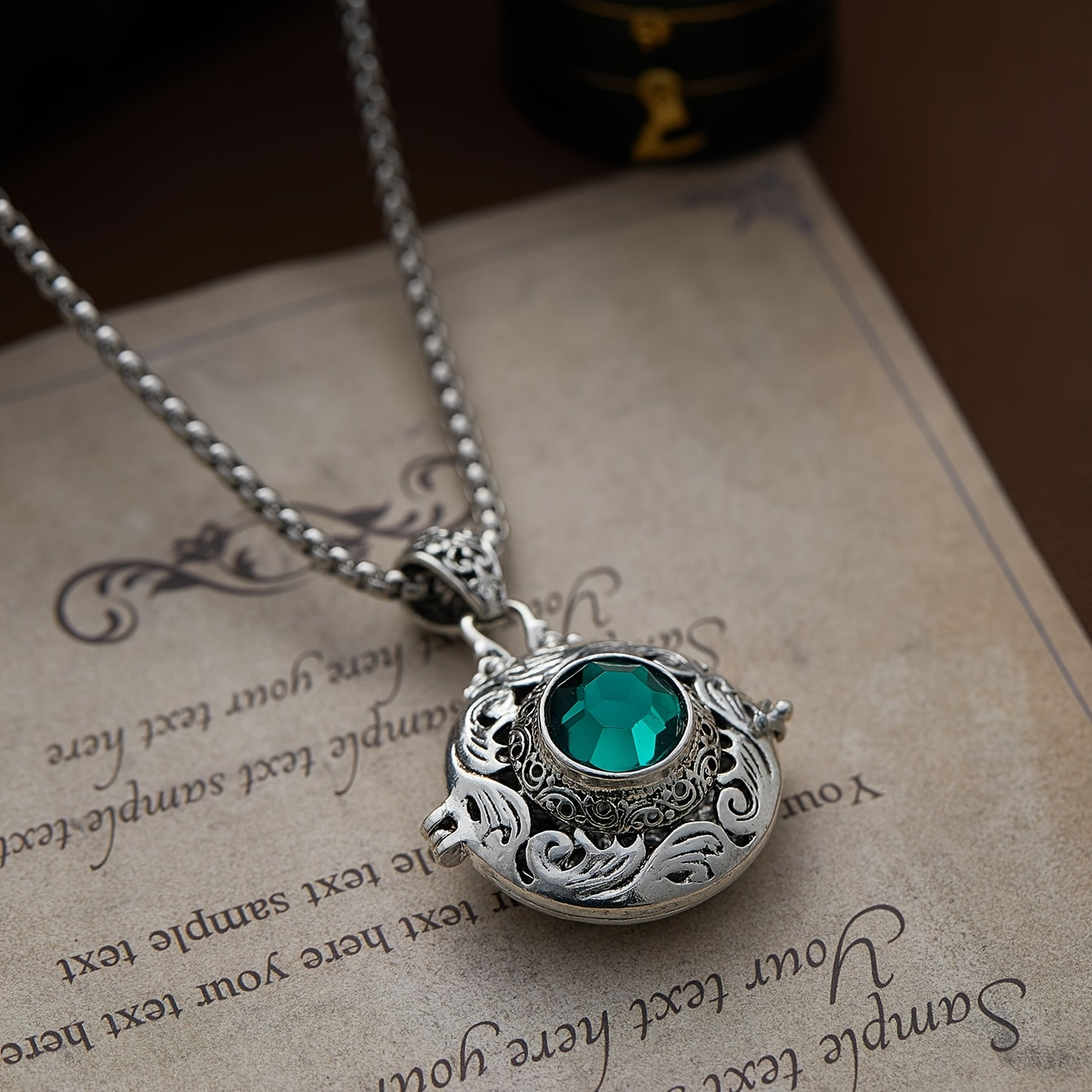 Vintage Style Incense Ball Pendant Necklace - Silver Floral Design for Spiritual Harmony & Energy Protection